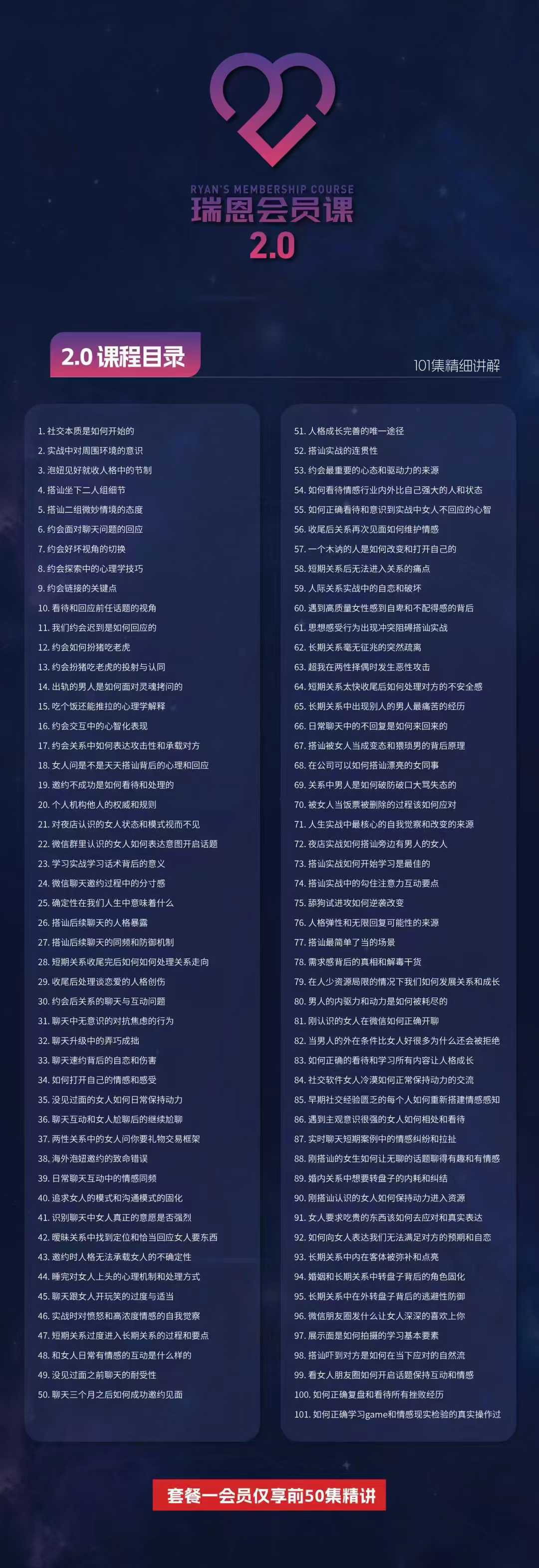 瑞恩情感TV《瑞恩会员课2.0》瑞恩&良叔《短期管理课》